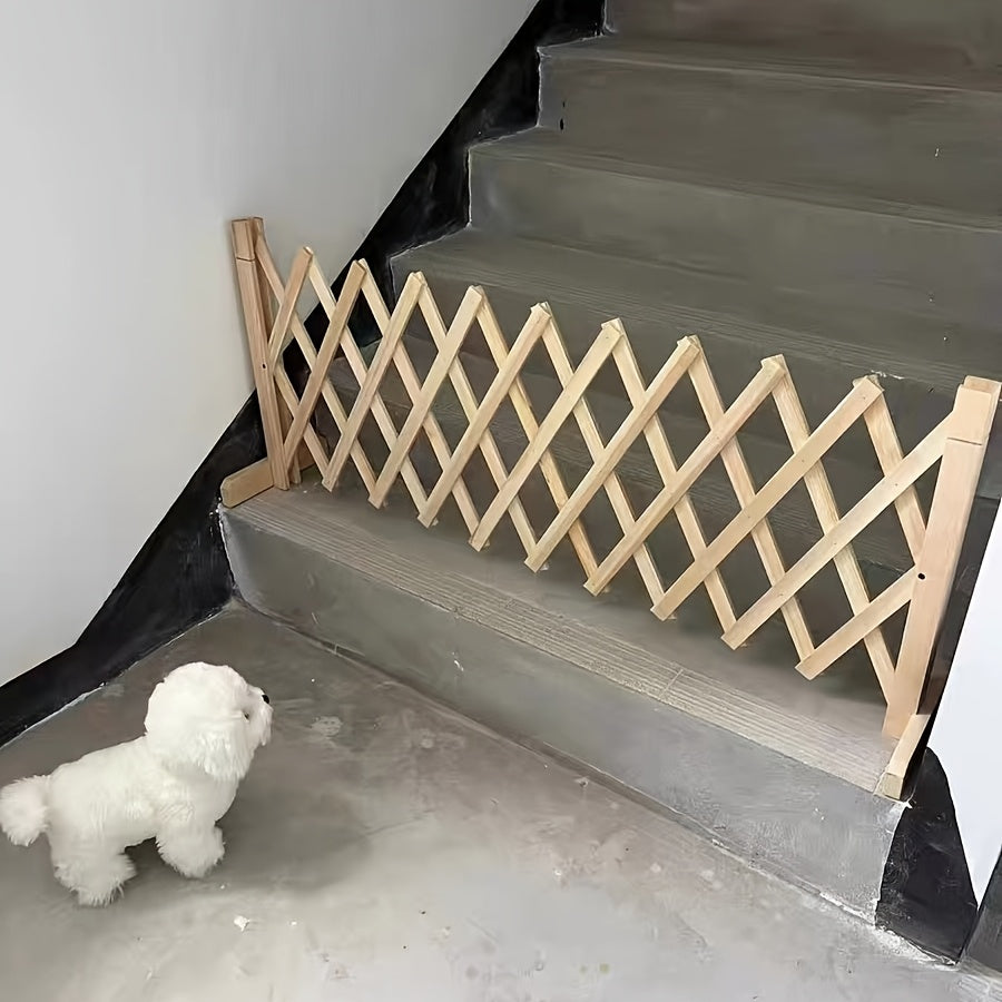 Barrière Extensible en Bois Naturel pour Chiens – Plusieurs Tailles