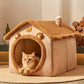Maison en peluche style chalet pour chien et chat