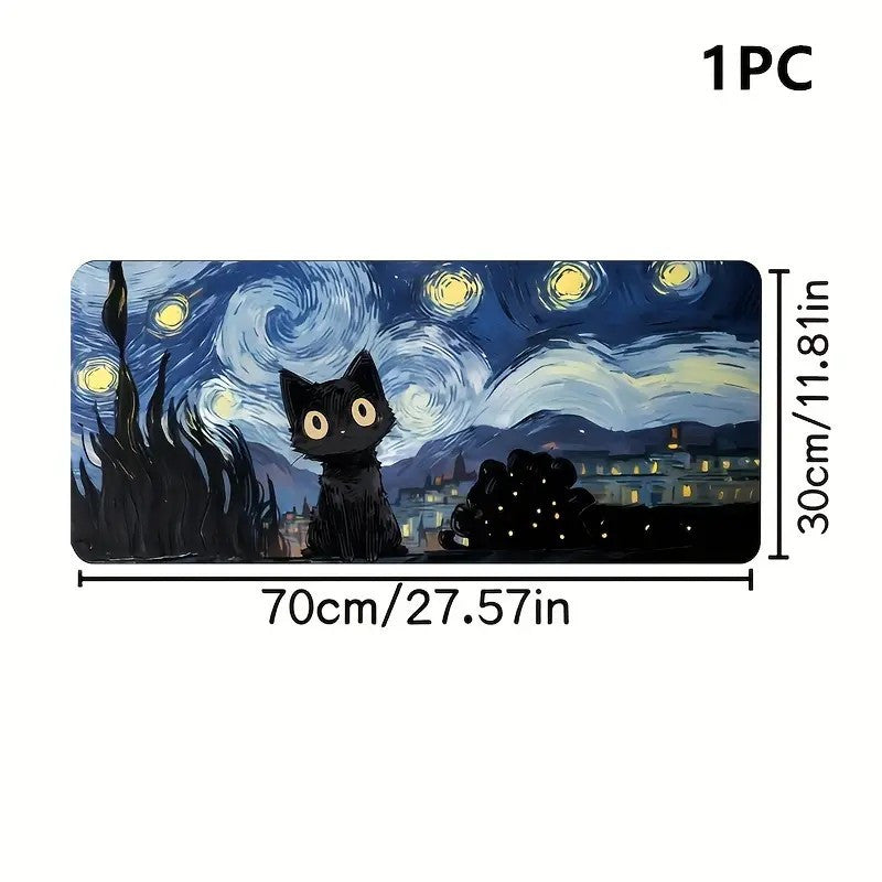 Tapis de Repas pour Animaux Inspiration Nuit Étoilée Van Gogh