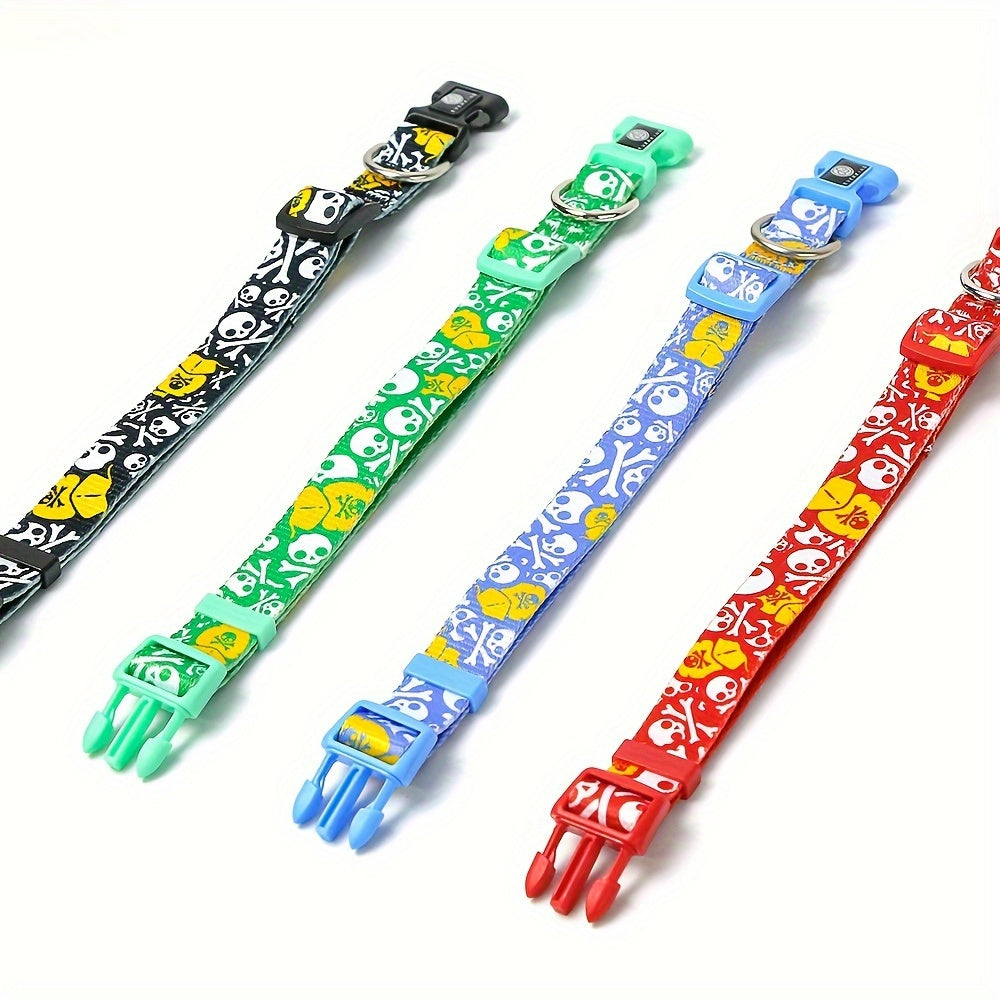Collier Ajustable imprimé pour Chien – Motif tête de mort