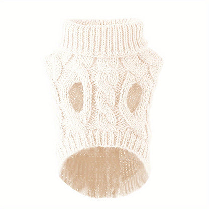 Pull Tricoté Torsadé pour Chiens et Chats – Vêtement Chaud 7 Couleurs