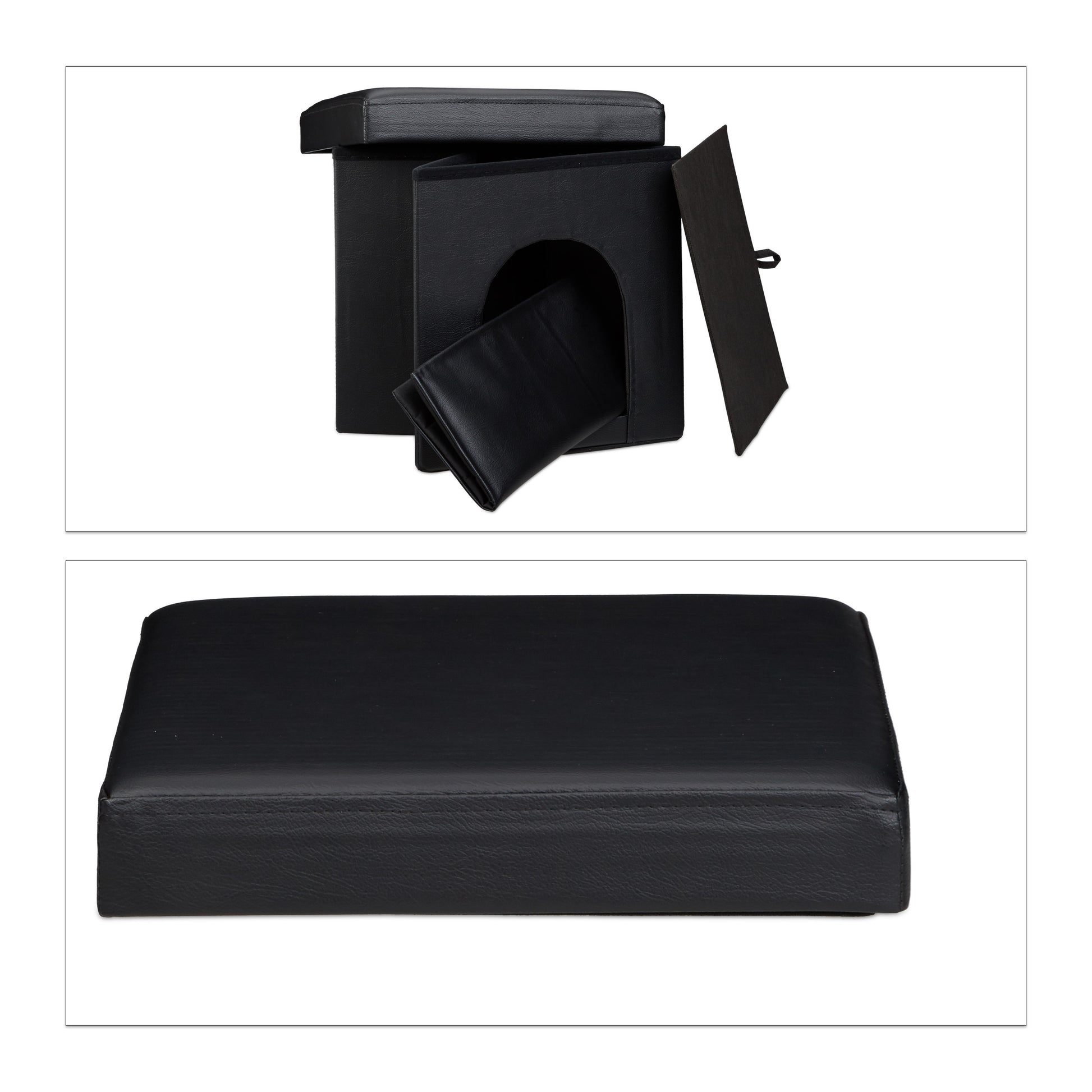 Pouf pour chien noir, visuel complémentaire