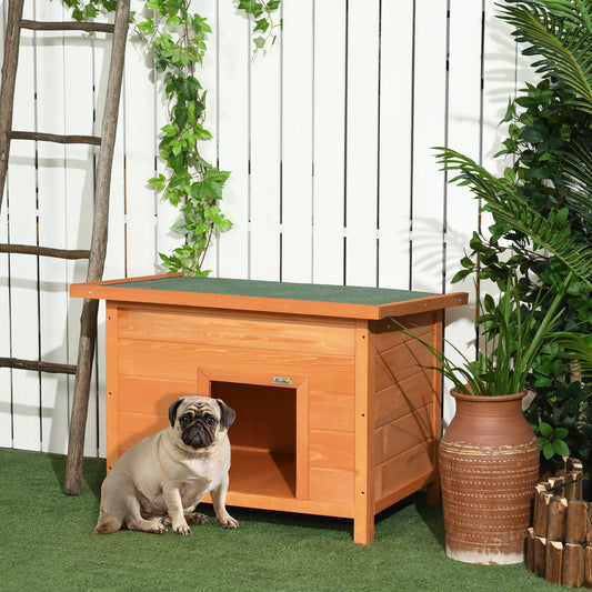 Niche en Bois Élevée PawHut avec Toit Bitumé Incliné