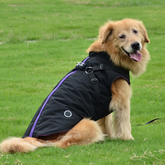 Veste Matelassée Rouge avec Harnais Intégré pour Chiens