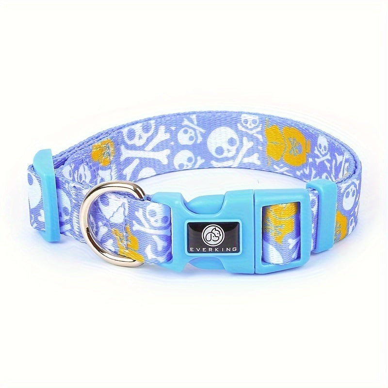 Collier Ajustable imprimé pour Chien – Motif tête de mort