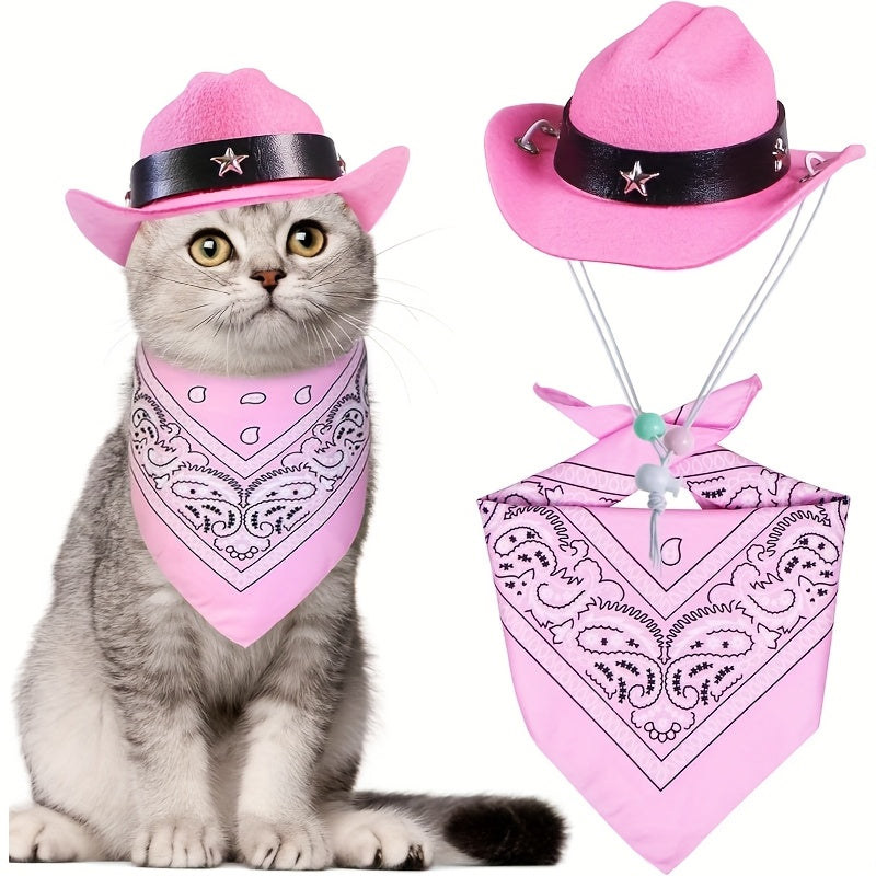 Chapeau et Bandana Western pour Chiens et Chats – Set 2 Pièces