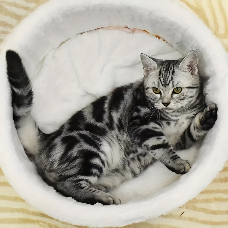 Panier Douillet pour Chats Style Bol de Nouilles Vintage