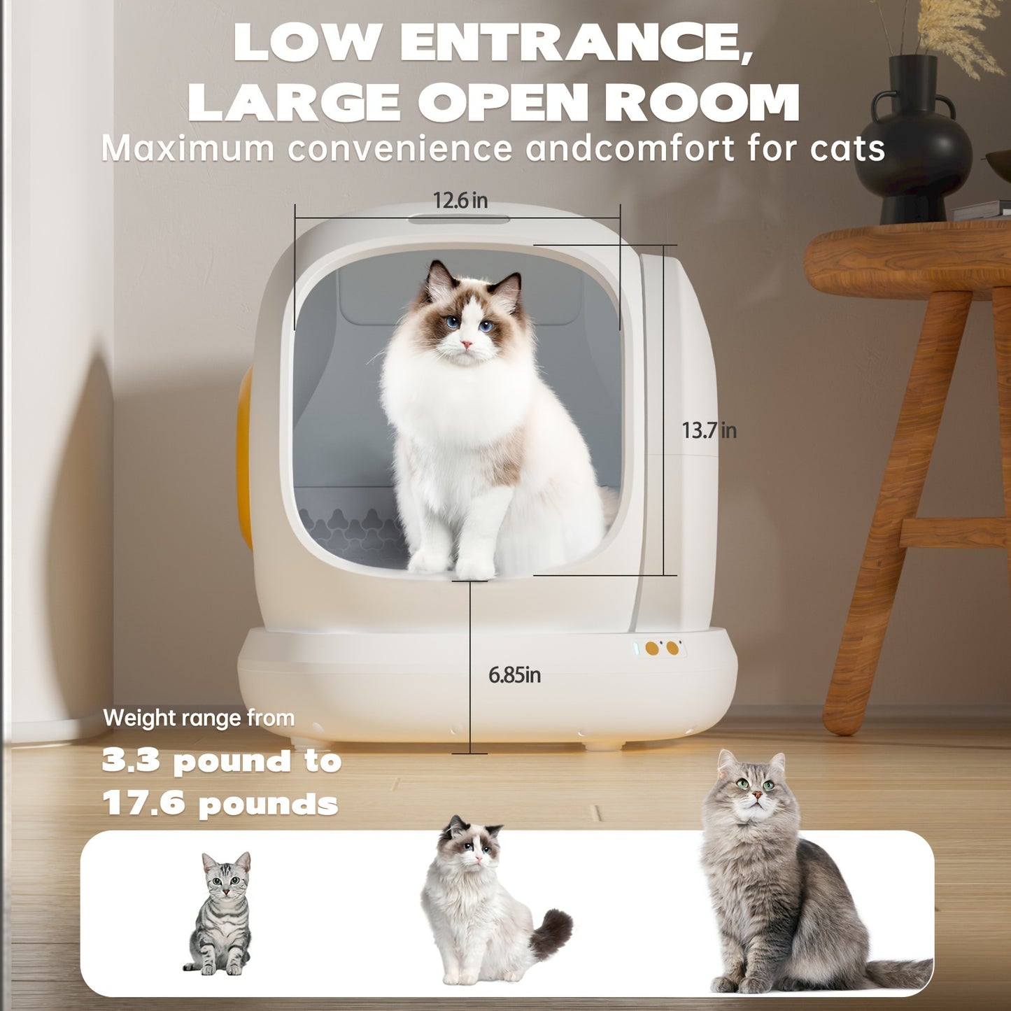Bac à Litière Connecté Auto-Nettoyant pour Chat