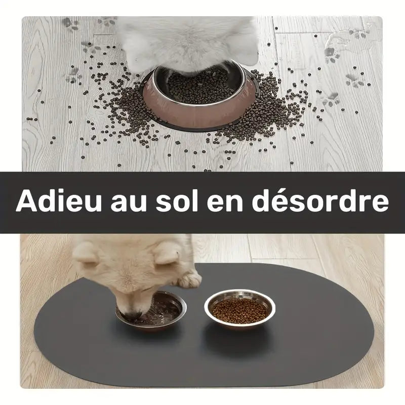 Tapis absorbant en diatomite pour gamelle chien & chat