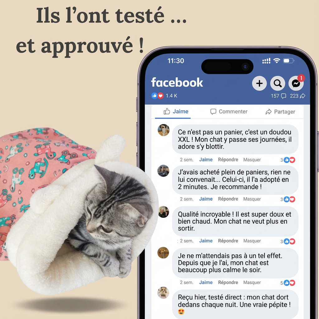 Nid Ultra-Douillet Cocon Zen pour chat - Édition France