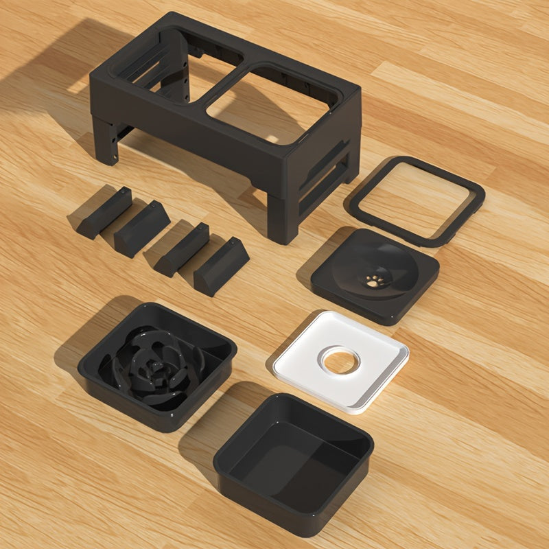 Double gamelle surélevée réglable avec bol anti-glouton