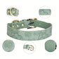 Collier Élégant Cuir embossé Floral pour Chien