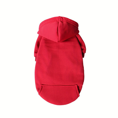 Sweat à Capuche Uni pour Chiens et Chats – Pull Hiver Doublé Polaire
