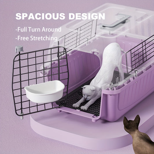 Caisse de Transport pour Chat – Homologuée Avion avec Aération 3 Côtés et Porte Métallique