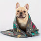 Couverture Flanelle Ultra Douce à Motifs Pattes et Os pour Chien