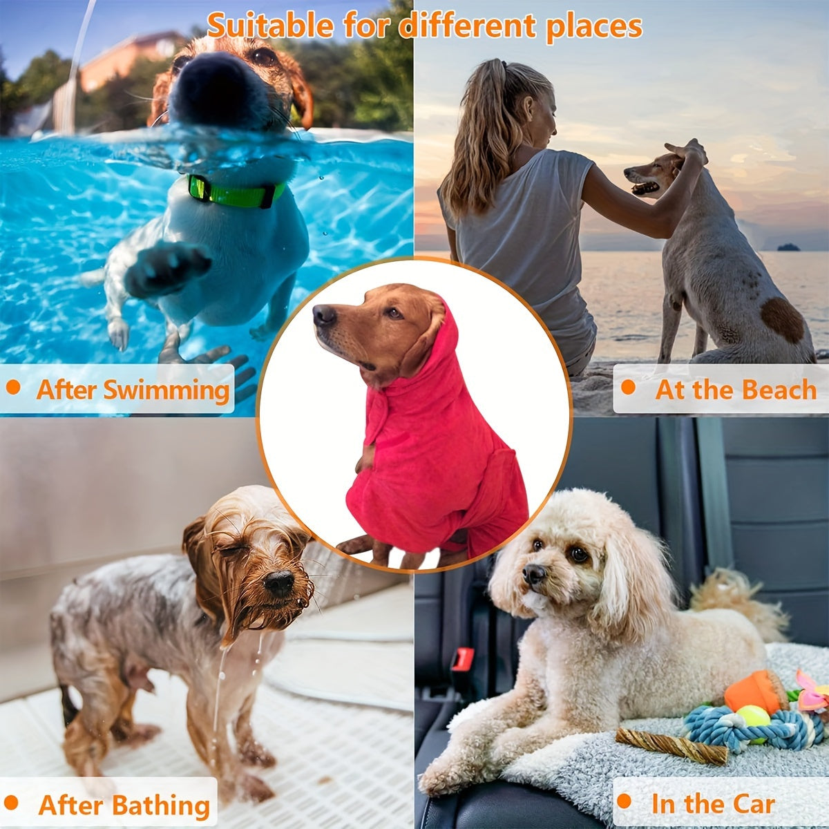 Peignoir en microfibre ultra absorbant pour Chien