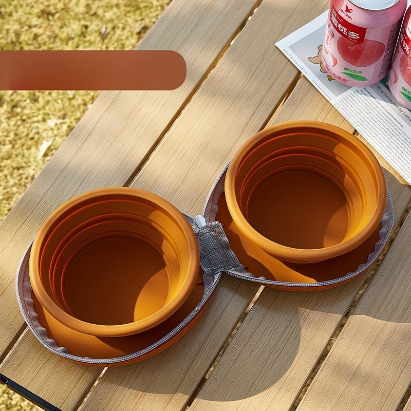Gamelle double pliable en silicone pour voyage
