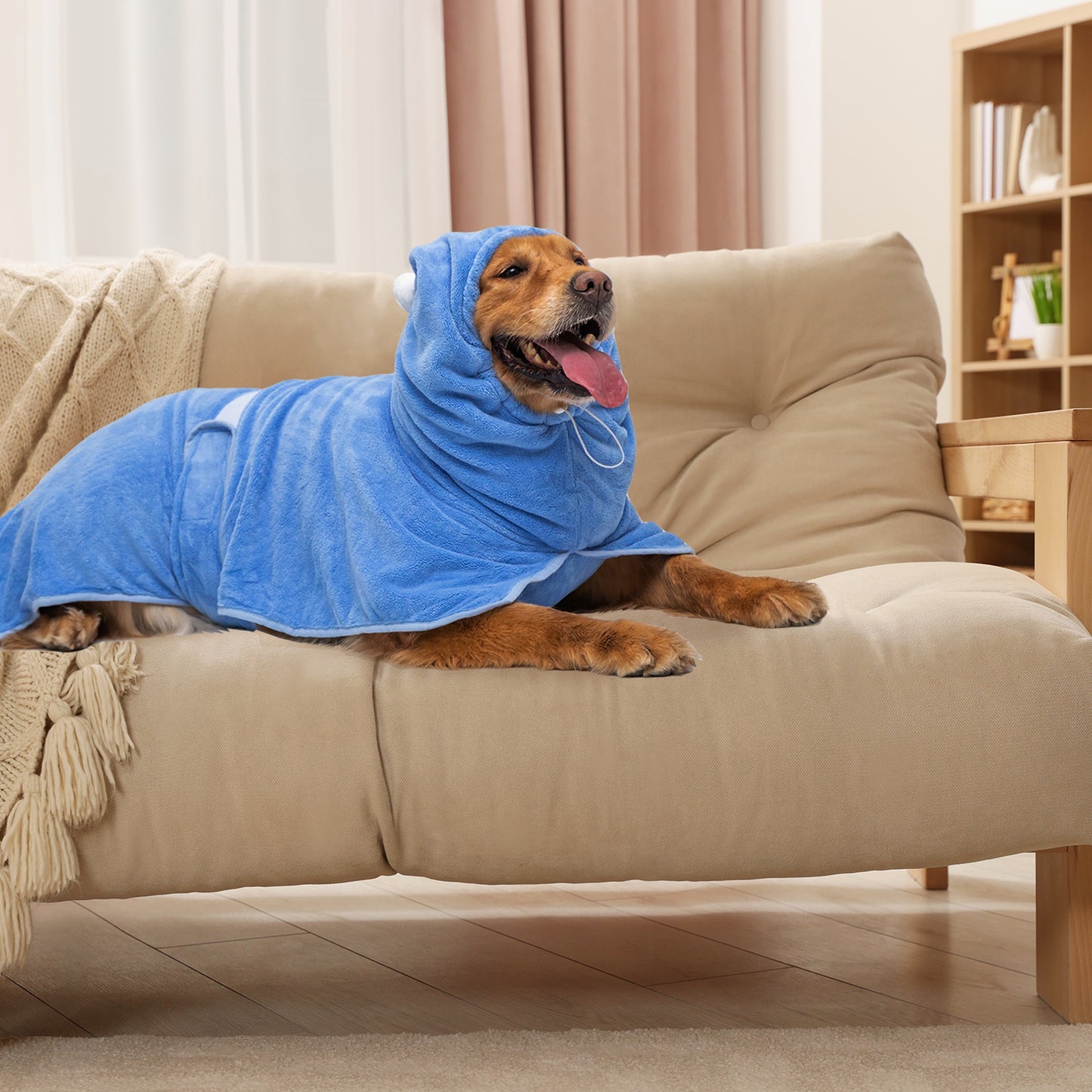 Peignoir de Bain Ultra-Absorbant à Capuche pour Grand Chien