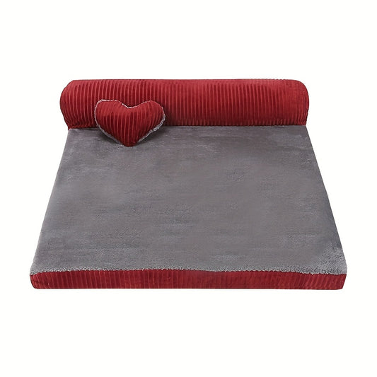 Sofa Mémoire avec Coussin Cœur Intégré pour Chien