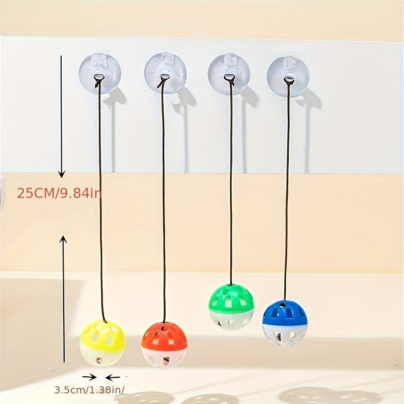 Jouet Suspendu à Ventouse avec Boule Sonore pour Chat
