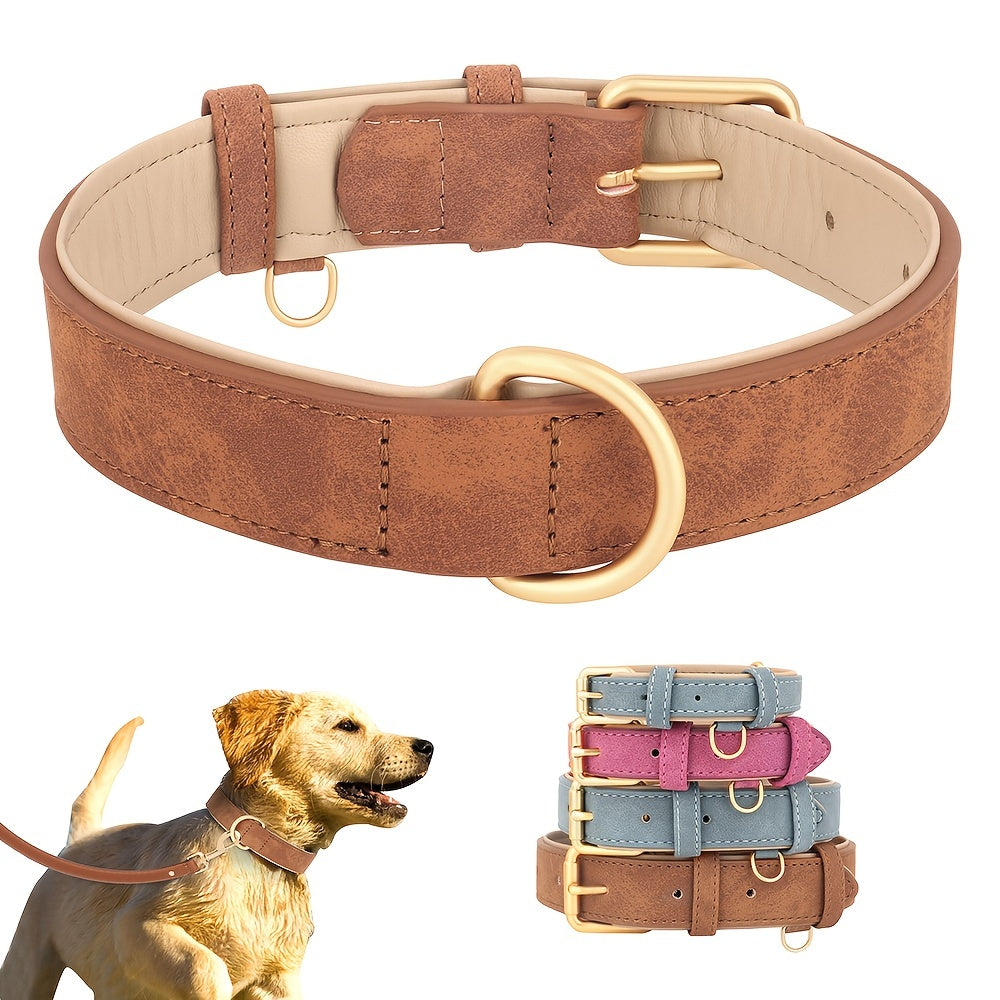 Collier en Simili Cuir Rembourré pour Chien