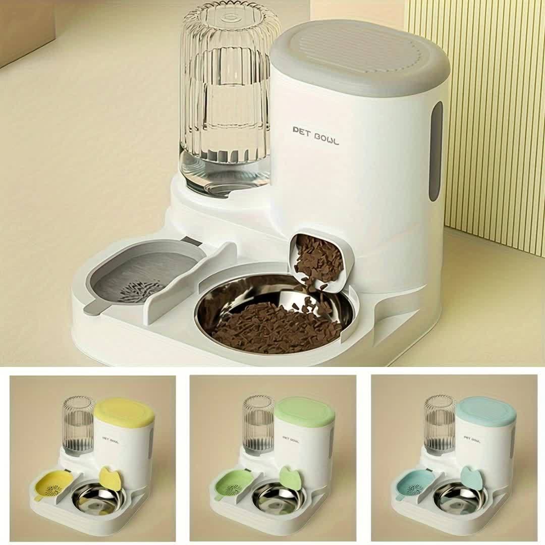 Distributeur Automatique 2-en-1 Nourriture et Eau pour Chats