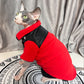 Veste Zippée Épaisse pour Chats Sans Poils – Manteau Chaud Rouge & Noir pour Automne/Hiver