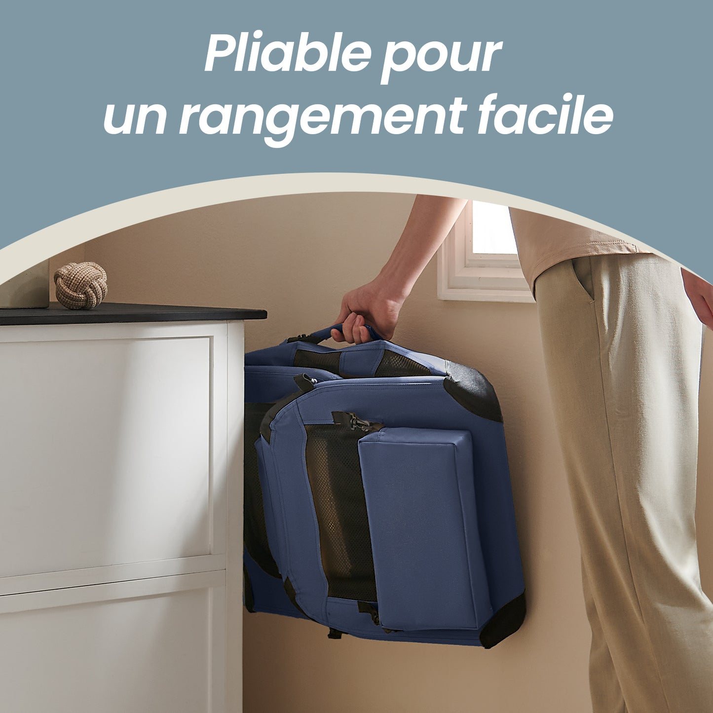 Cage de Transport Pliable en Tissu Oxford pour Chien