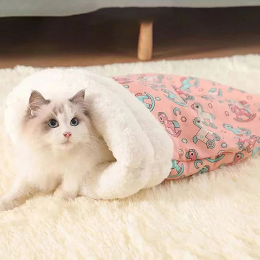 Lit Sac de Couchage pour Chats – Confort Douillet et Sécurité