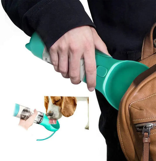 Gourde de Voyage 3-en-1 pour Chien – Hydratation & Repas Nomades